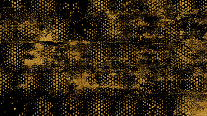 Strokes with Golden Paint Brush on Black Paper.Abstract gold dust background, Glitter On Black...