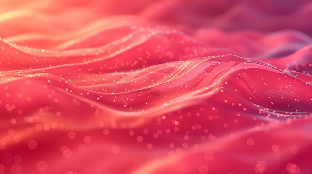 vector art 3D surface of crimson jelly with glowing mist in the lowlands and highlights on the peaks