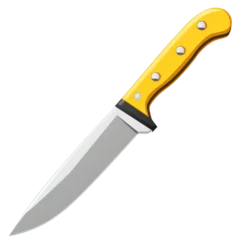Fotobehang Yellow Knife With Black Handle  isolated on a transparent background, clipart, graphic resource © Rohit