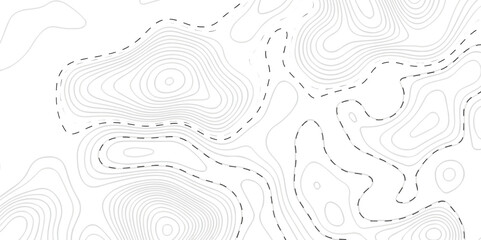 Fototapeta premium Pattern with lines and dots The stylized height of the topographic map contour in lines and contours isolated on transparent. Black and white topography contour lines map isolated on white background.