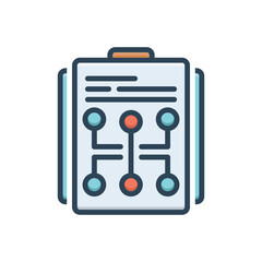 Color illustration icon for plan