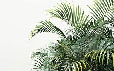 Green leaves isolated on white background and free copy space
