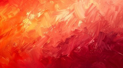 Vibrant red, orange, and yellow brushstrokes create a dynamic abstract textured background