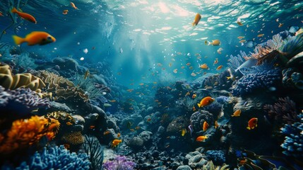 Naklejka na ściany i meble the concept of World Ocean Day. Beautiful nature landscape. World Water Day. 
