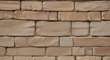 Obraz premium A Stonewall, old brown stone pattern in textured wall, ancient bricks texture, facade material background, With copy space, sequence