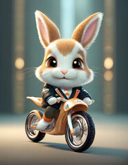 bunny on a motorcycle