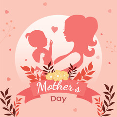 Happy mother's day. Square poster for special mother's day.