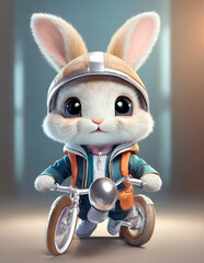 easter bunny with a toy