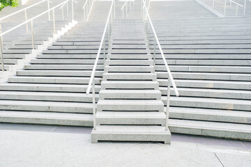 Modern Empty Long stair concrete in office building,Stairs from underground upward,Horizontal view...