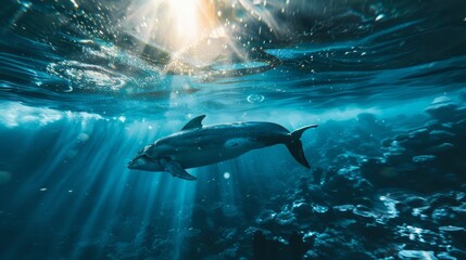 Obraz premium the concept of World Ocean Day. Beautiful nature landscape. World Water Day. 