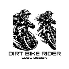 Dirt Bike Rider Vector Logo Design