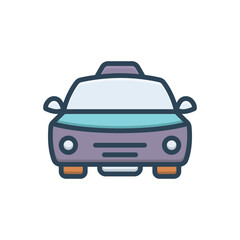 Color illustration icon for taxi