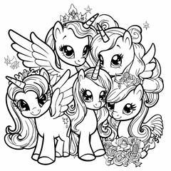 magic of unicorns with our single-line drawing coloring book, perfect for sparking creativity in children. Each page offers a unique, easy-to-fill design, ideal for young artists. Dive int