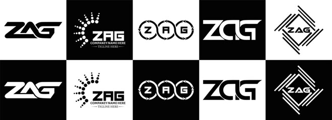 ZAG logo. Z A G design. White ZAG letter. ZAG, Z A G letter logo design. Initial letter ZAG linked circle uppercase monogram logo. Z A G letter logo vector design. top logo, Most Recent, Featured,