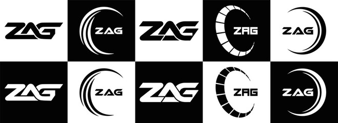 ZAG logo. Z A G design. White ZAG letter. ZAG, Z A G letter logo design. Initial letter ZAG linked circle uppercase monogram logo. Z A G letter logo vector design. top logo, Most Recent, Featured,