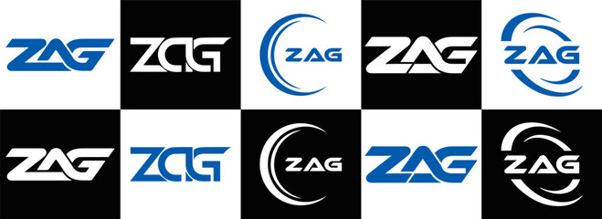 ZAG logo. Z A G design. White ZAG letter. ZAG, Z A G letter logo design. Initial letter ZAG linked circle uppercase monogram logo. Z A G letter logo vector design. top logo, Most Recent, Featured,