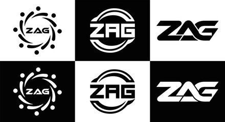 ZAG logo. Z A G design. White ZAG letter. ZAG, Z A G letter logo design. Initial letter ZAG linked circle uppercase monogram logo. Z A G letter logo vector design. top logo, Most Recent, Featured,