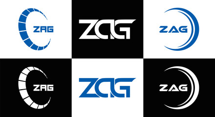 ZAG logo. Z A G design. White ZAG letter. ZAG, Z A G letter logo design. Initial letter ZAG linked circle uppercase monogram logo. Z A G letter logo vector design. top logo, Most Recent, Featured,
