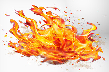 Transparent realistic burning fire flame, fire flame transparent background png file, realistic fire effect, Generative AI - obrazy, fototapety, plakaty