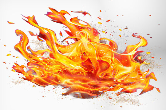 Transparent realistic burning fire flame, fire flame transparent background png file, realistic fire effect, Generative AI