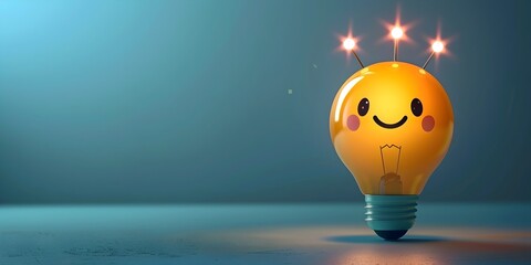 A Glowing Character Inside a Light Bulb Sparking Bright Ideas and Innovative Solutions - obrazy, fototapety, plakaty