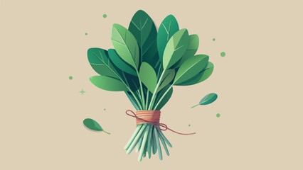 The aroma of freshly picked herbs fills the air as they are bundled and tied with twine. From basil to thyme each herb is nurtured and - obrazy, fototapety, plakaty