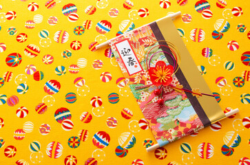 正月飾りと和の布