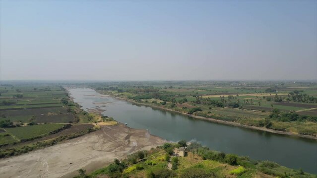 Bhima river and sina river sangam in kudala sangam temple in Maharashtra