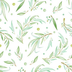 Eucalyptus branches have a seamless pattern.