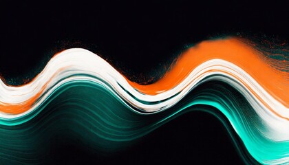 Dynamic Fusion: Orange Teal White Wave Music Cover