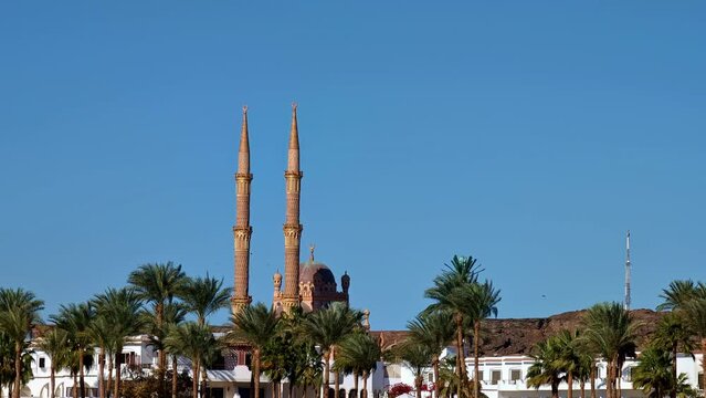 Sahaba Mosque In The Old Market Of Sharm Al Shiekh, Egypt. - wide shot
