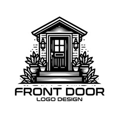 Front Door Vector Logo Design