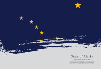 Flag of the state of Alaska. The United States of America
