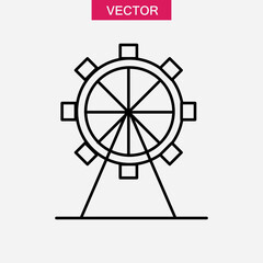 Ferris wheel icon. Liner illustration for web and app..eps