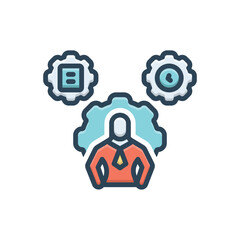 Color illustration icon for operations manager