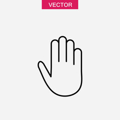 Palm, Hand line icon, outline simple illustration on white background..eps