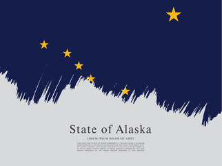 Flag of the state of Alaska. The United States of America