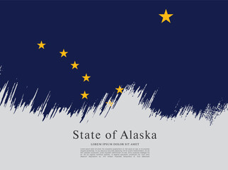 Flag of the state of Alaska. The United States of America