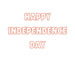 happy independence day celebration text vector design