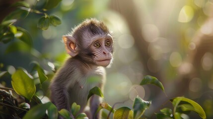 The baby cat stands naturally and looks lovingly at the camera Soft lighting presents a highend natural color scheme, c4d style, showcasing a delicate texture