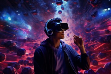 A person experiencing a virtual concert