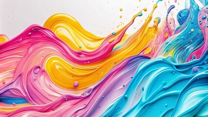 Colorful liquid background with colorful waves and splashes