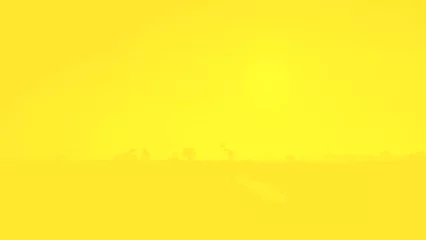 Deurstickers Abstract landscape background with PM2.5 in the central region of Thailand. blurred yellow-orange gradient road sky highway landscape travel nature asphalt sunset horizon car clouds sun field way  © Thapanawat