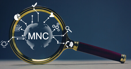 MNC-Multinational Corporation. Business strategy concept