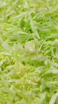 shredded cabbage for salad close up