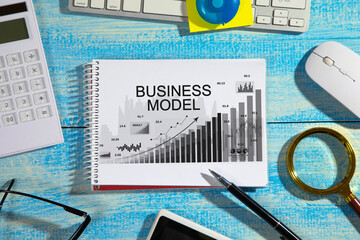 Concept of Business Model with a graph. Business