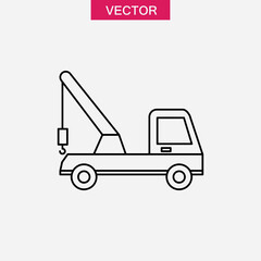 Tow truck line icon, Tow truck thin line icon simple flat trendy style illustration for web and app..eps