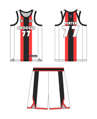 Fototapeta premium Basketball jersey template design, basketball uniform mockup design, vector sublimation sports apparel design, jersey basketball ideas. Vector design.