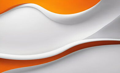 オレンジ色の幾何学的なビジネス バナー デザイン。テンプレートの白い背景に波の形と線を使用したクリエイティブなバナーデザイン。シンプルな水平バナー。 - obrazy, fototapety, plakaty