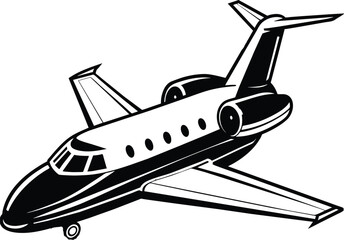  C-21-learjet Aircraft Silhouette Vector 